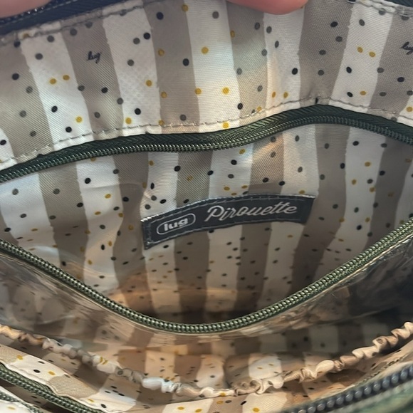 Lug Olive Green/Bouquet Black Color Blocked Quilted Convertible Crossbody RFID - Picture 11 of 14